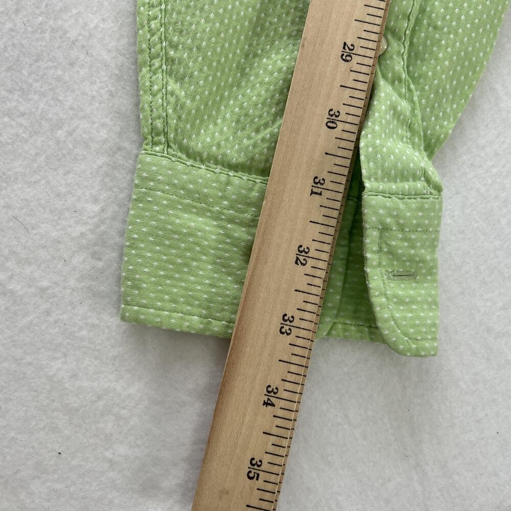 Vintage Tommy Hilfiger Shirt Mens Medium Green Dot Button Down Cotton Casual LS - Picture 13 of 14